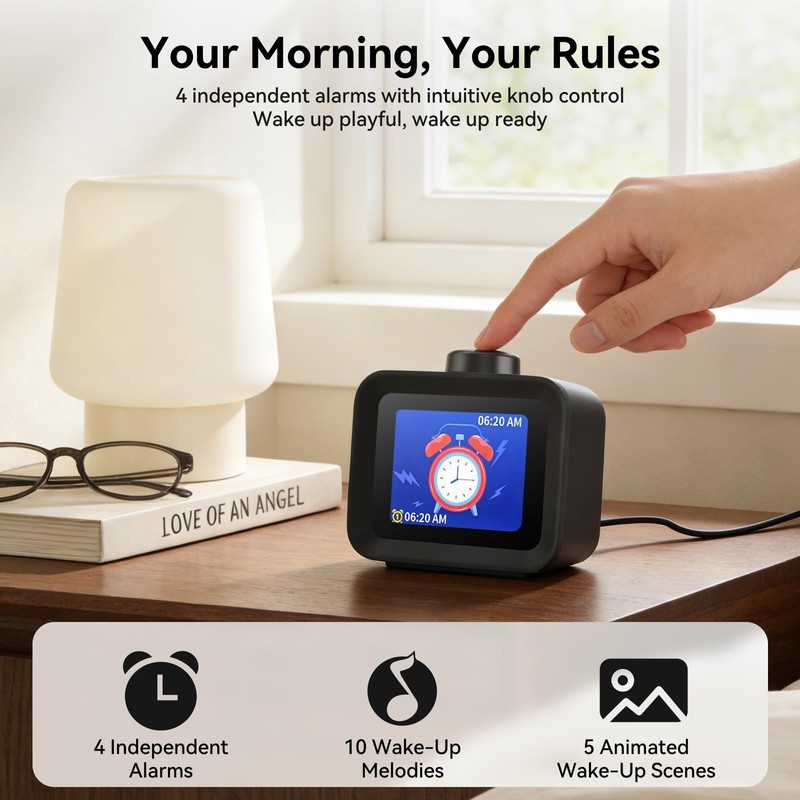 Dekala AuraDot 7-Day Programmable Loud Alarm Clock for Bedroom White Noise So... gallery