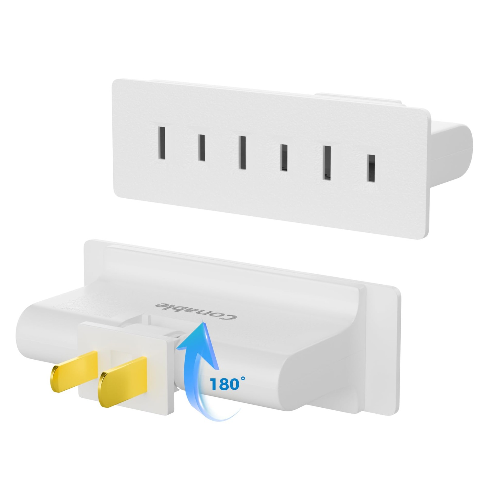 3 Outlets 2 Prong Polarized Lateral Swivel Wall Tap Adapter, 180 Degree Swive... gallery
