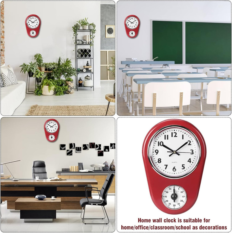 Retro Wall Clock Vintage Kitchen Clocks Hanging Clock Home Kitchen Timer Room gallery
