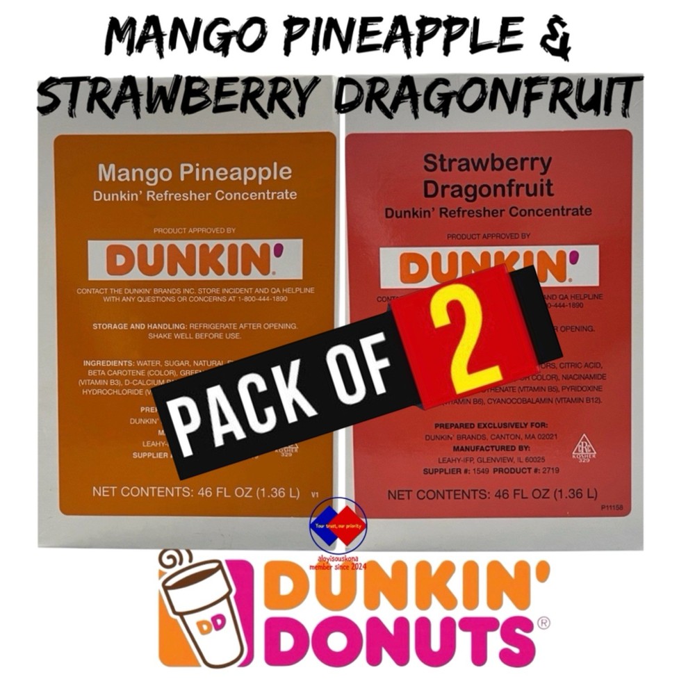 Dunkin’ Refresher Concentrate Mango-pineapple & Strawberry Dragonfruit 1 Pack EA