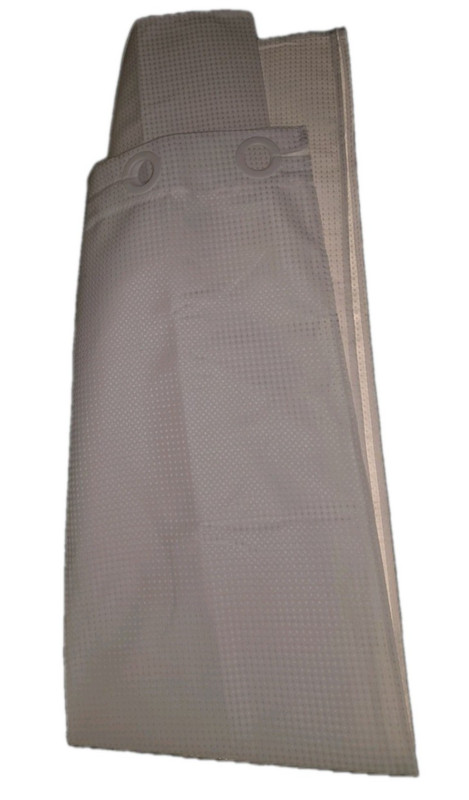 White Hookless Waffle Weave Fabric Shower Curtain 72" Wide x 86" Long New gallery