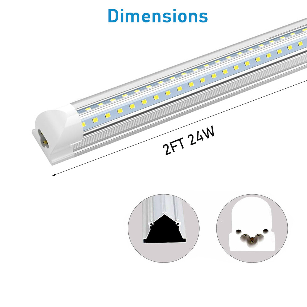 2FT 3FT 4FT 5FT 6FT 8FT LED Tube Light Bulb 24W-72W 6500K T8 Shop Light Fixture gallery
