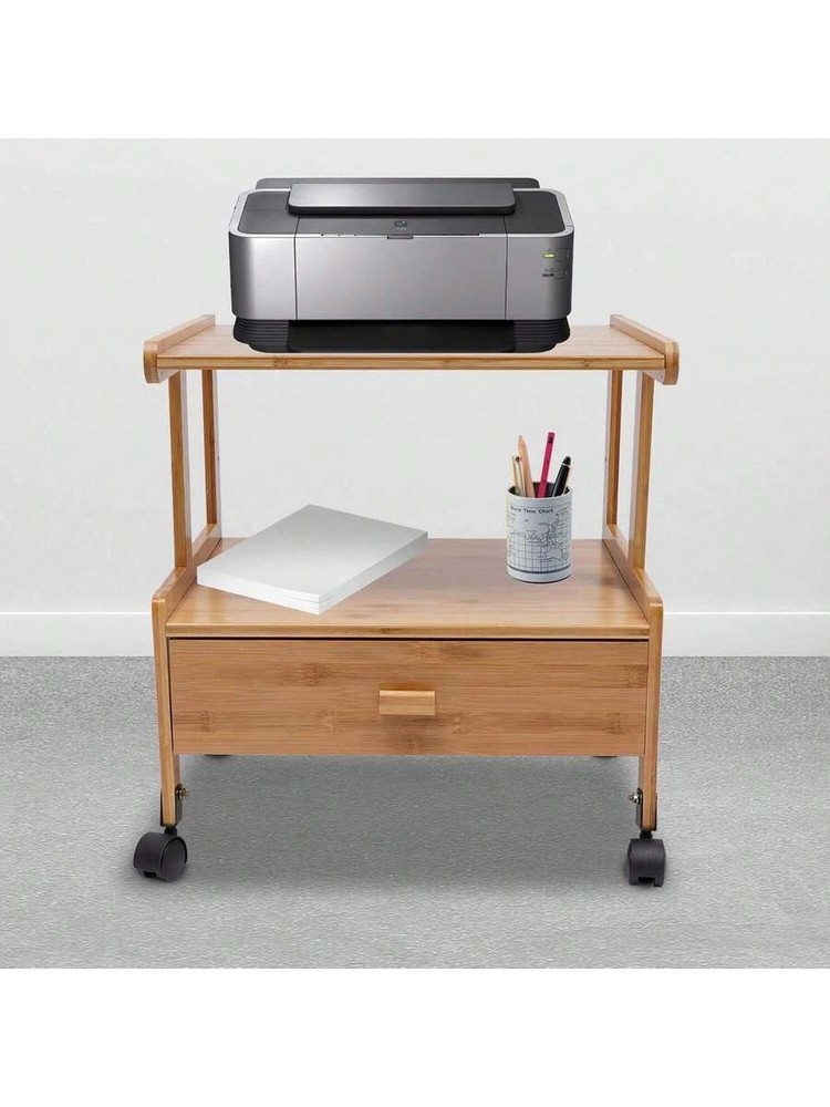 Printer Cart Utility Cart Printer Stand With Storage Mobile Printer Holder Desk