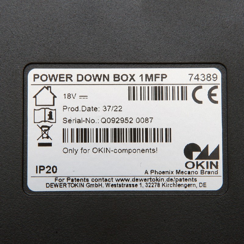 Okin Adjustable Bed Base Power Down Box 1MFP 74389 Replacemnet gallery