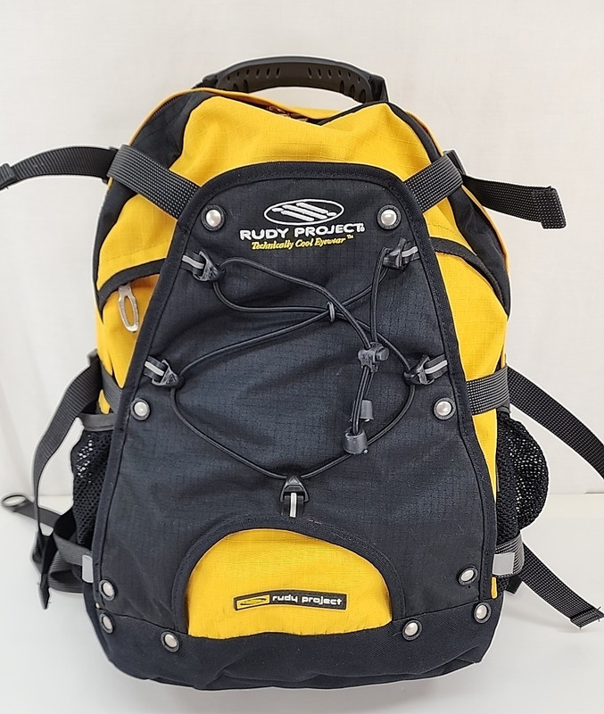 Rudy Project Yellow & Black Backpack Bag Hiking Adjustable Padded Straps