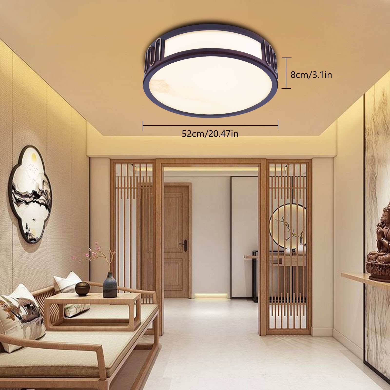 Modern Dimmable LED Vintage Ceiling Light Fixture with Lampshade For Indoor Room gallery