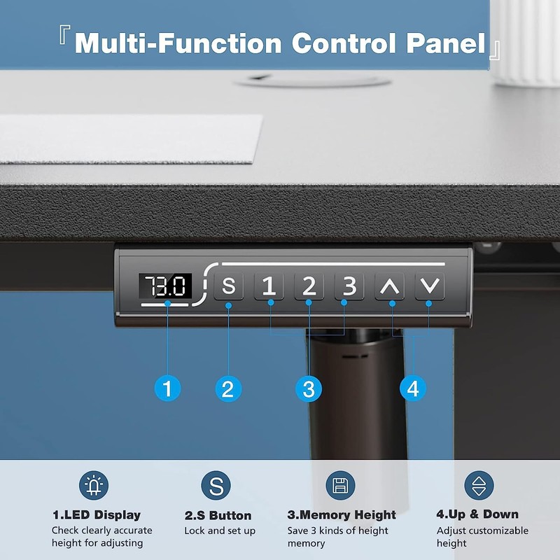 55"x24" Black Modern Height Adjustable Electric Standing Desk Home Office Table gallery
