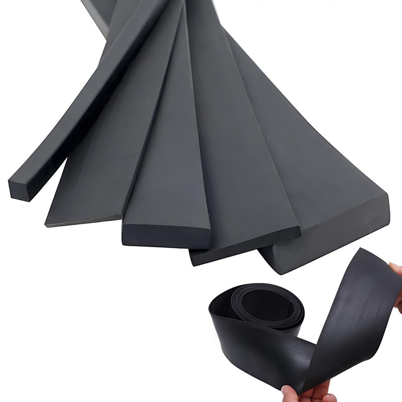 Solid Black Nitrile NBR Rubber Square Strip - Various Lengths, Widths And Thickn gallery