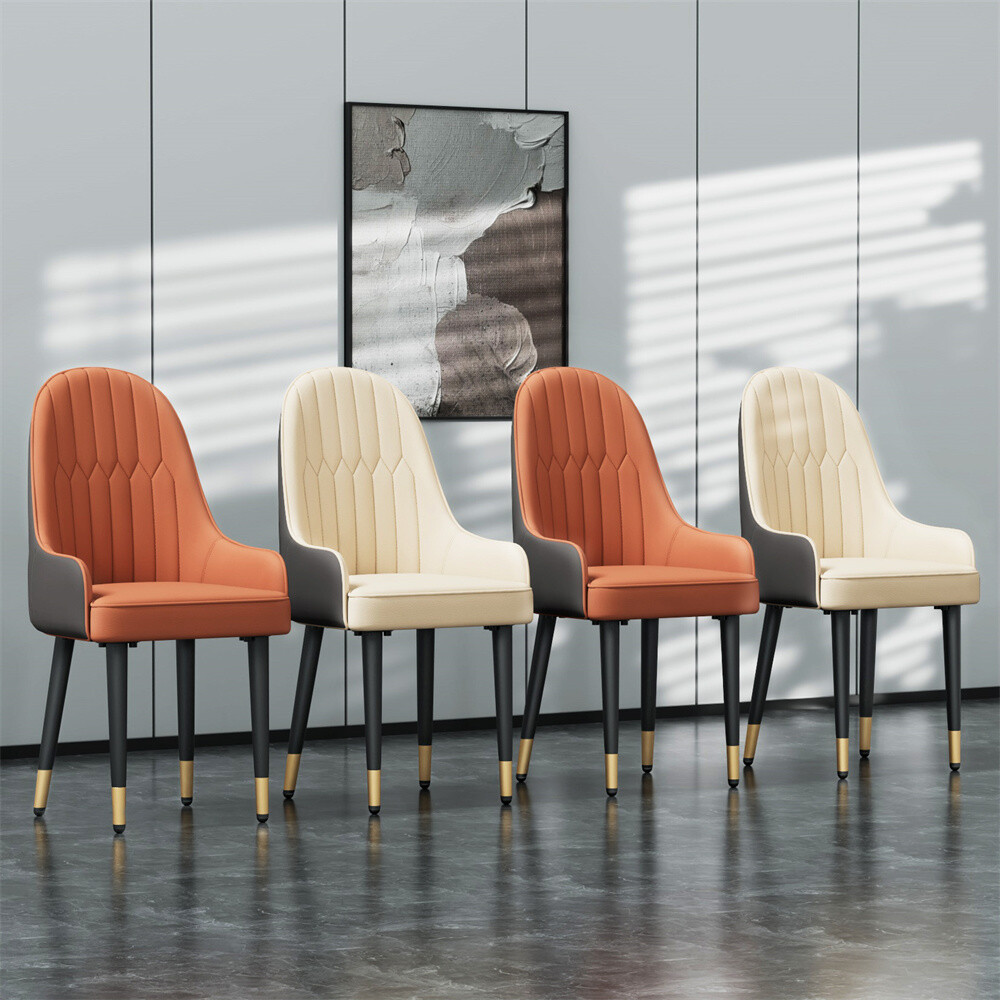 2pcs Heavy Duty Dining Chairs Kitchen Formal Elegant Ergonomic Leather Design gallery