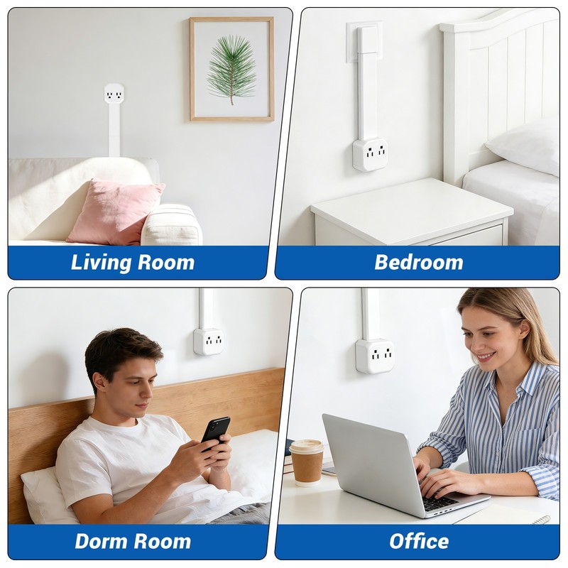 Electrical Outlet Expander Power Socket Rotating Extender Sofas Nightstands Desk gallery