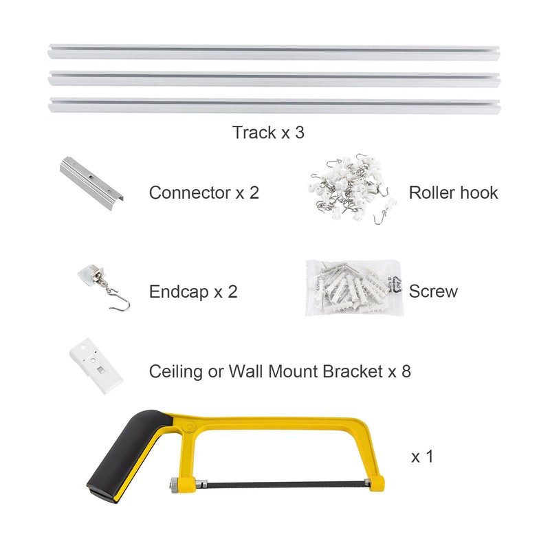6-9Ft Ceiling Curtain Track Set Bendable for Home Hospital Window with Hooks gallery