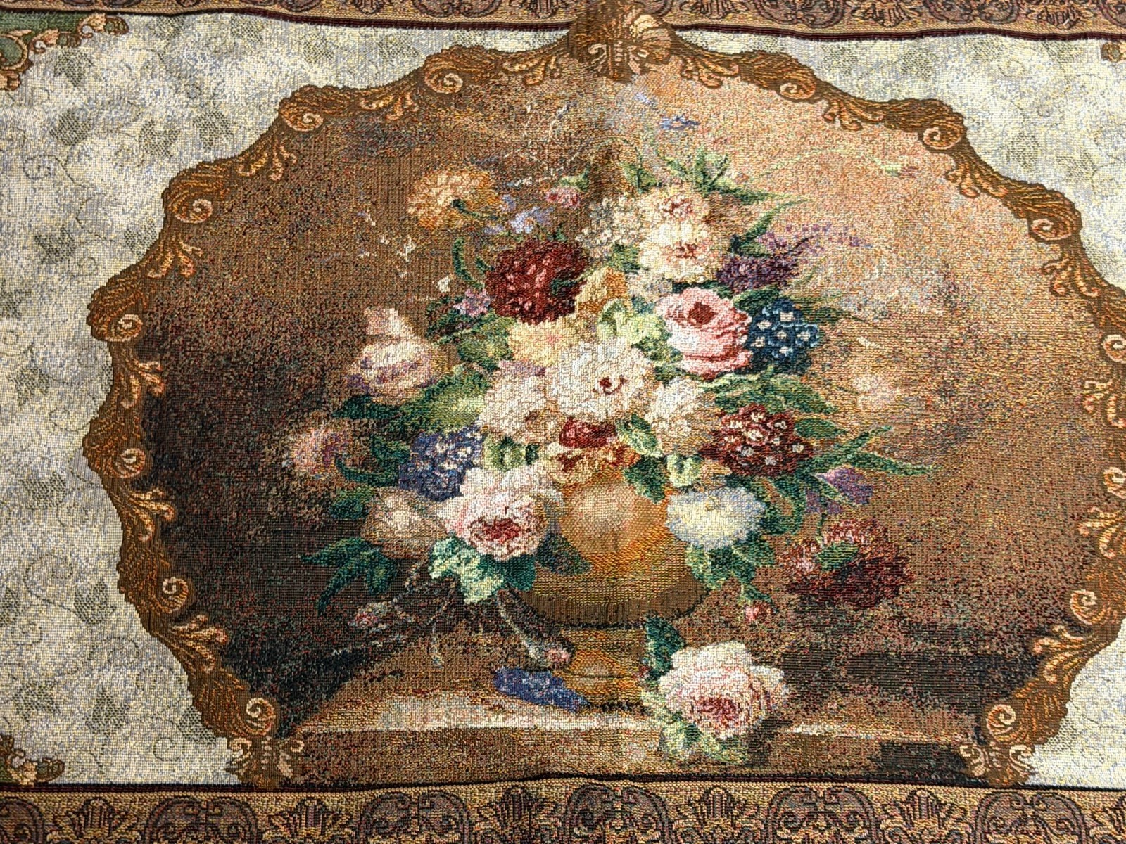 Mohawk Home Wall Tapestry – Dutch Floral Still Life – 27x45 Jacquard Woven H gallery