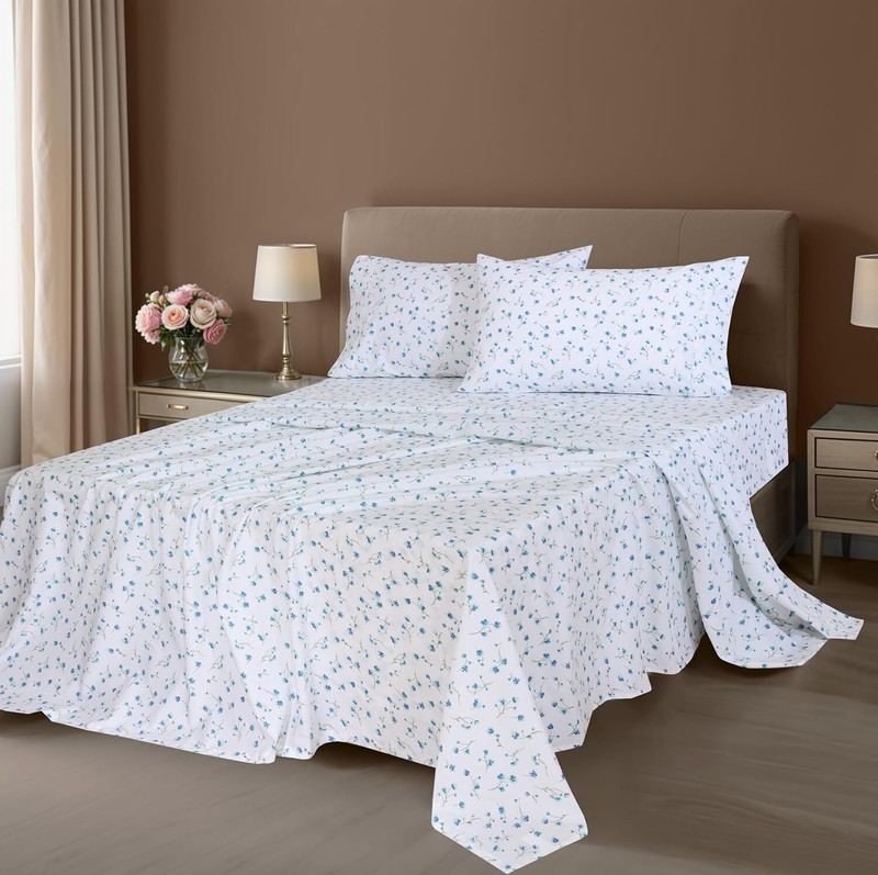 Cooling & Crisp 100% Cotton Percale Queen Sheet Set – Breathable, Deep Pockets gallery
