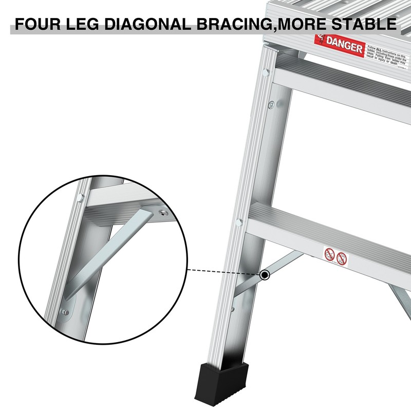 Work Platform Aluminum Portable Bench Folding Ladder Capacity 225 LBS 40" gallery