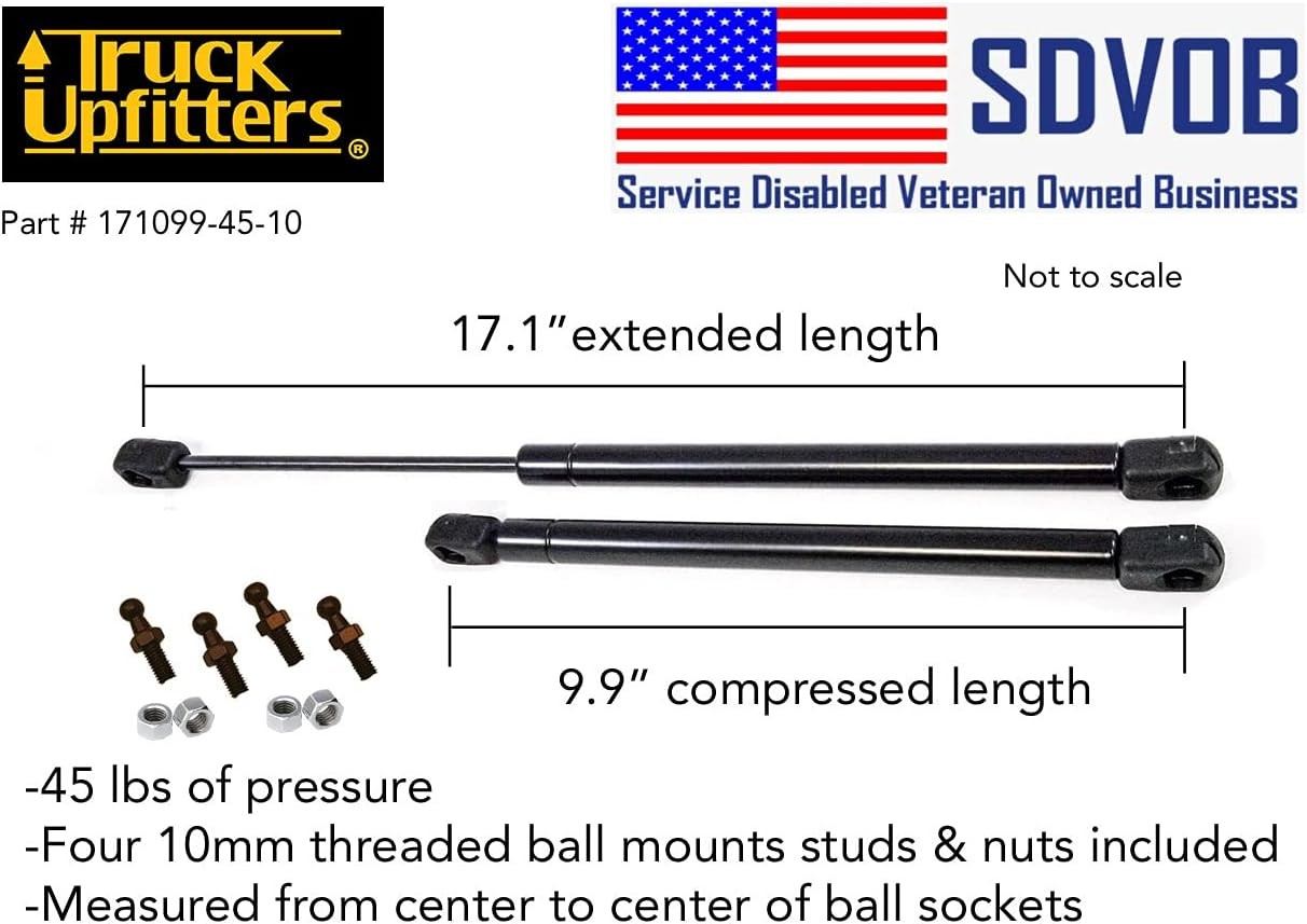 2 17" Gas Props (17.1" Extended, 9.9" Compressed, 45 pounds of Pressure ea) gallery