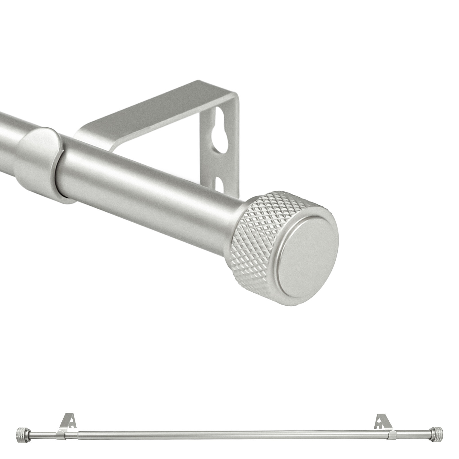 5/8" Diam Adjustable Single Drapery Curtain Rod Set w/ Maniglia Finials,28"-120" gallery