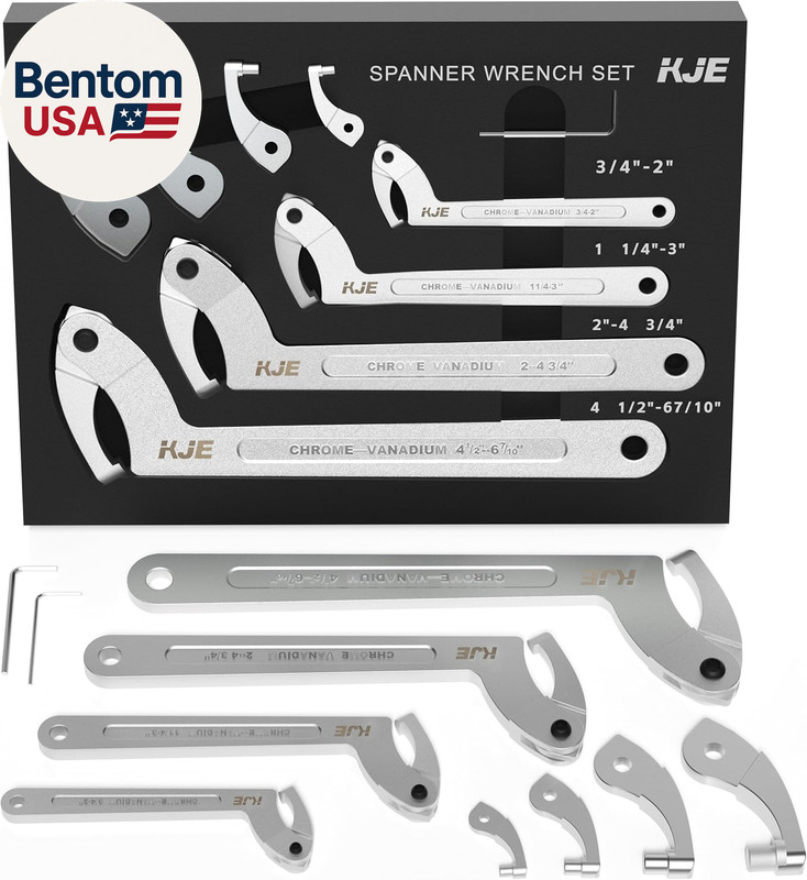 10PCS Adjustable Pin Spanner Nut Wrench Tool Set, C-Shape Pin Hook Wrench Tools gallery