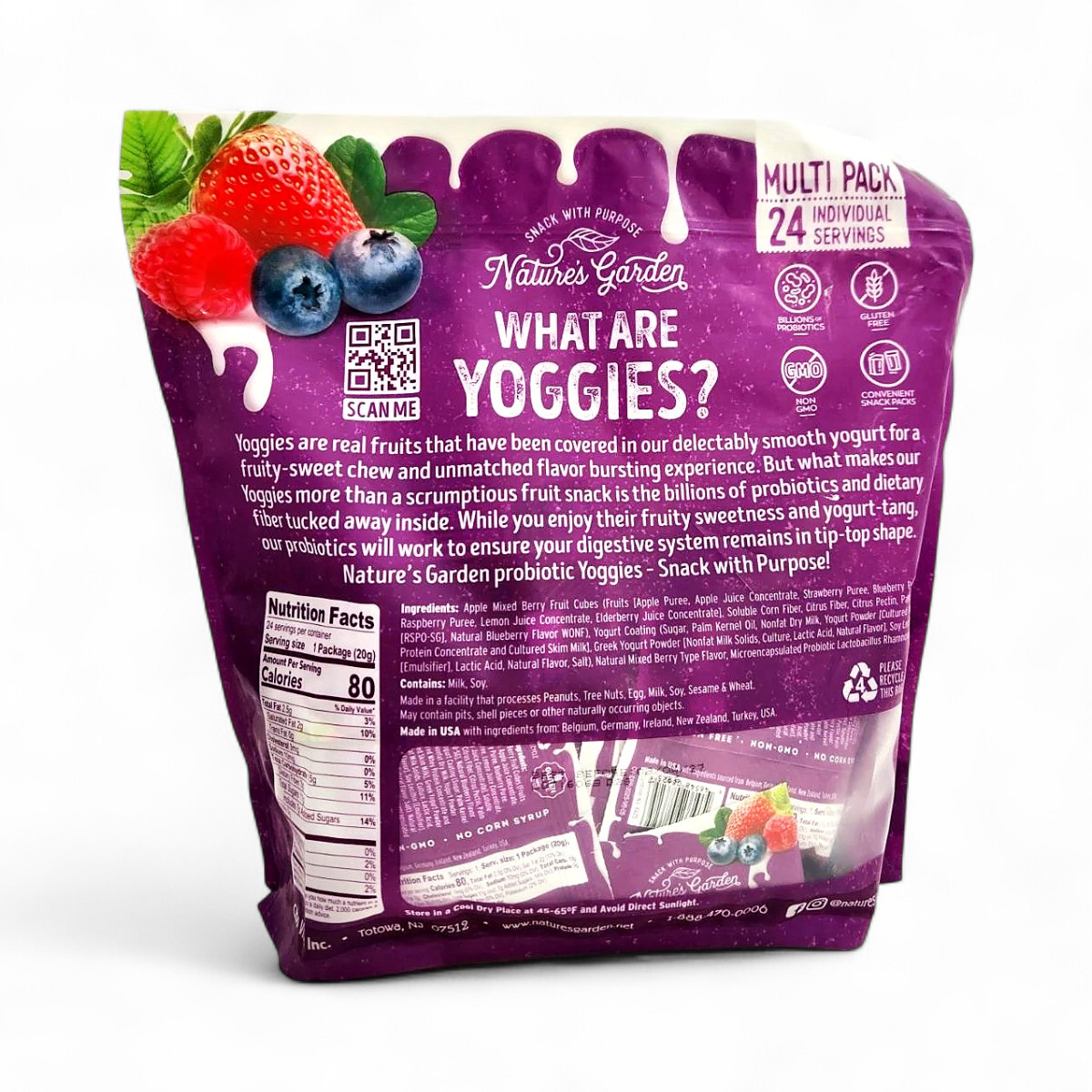 Nature's Garden Probiotic Mixed Berry Yoggies Yogurt Gummies 0.7 oz, 24 Pack gallery