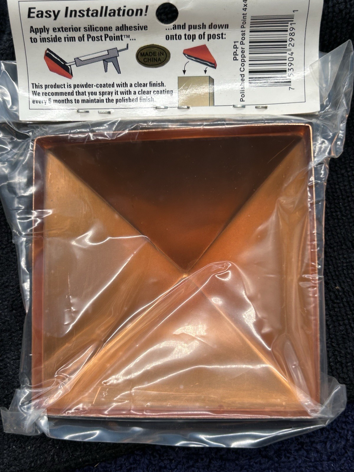 4 Pcs Copper 4" x 4" POST CAPS PostPoint, "Decorative post top Protector", NEW gallery