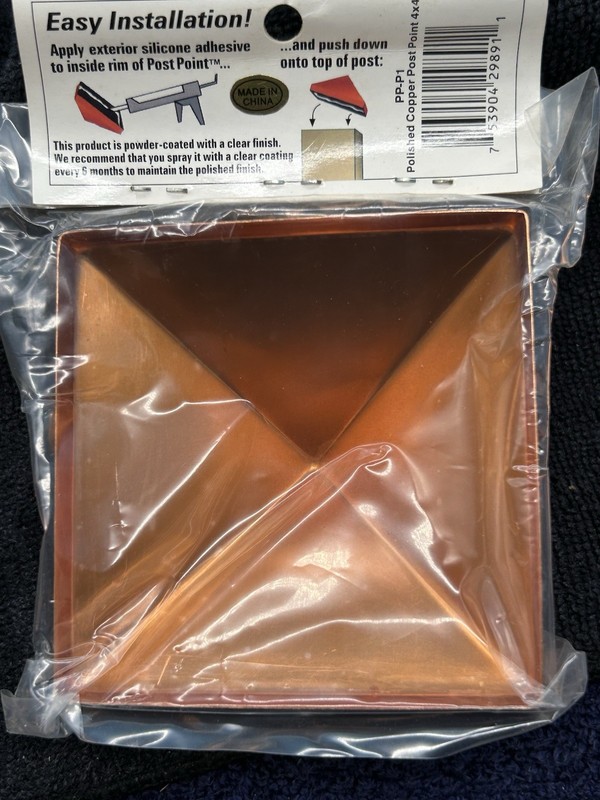 4 Pcs Copper 4" x 4" POST CAPS PostPoint, "Decorative post top Protector", NEW gallery