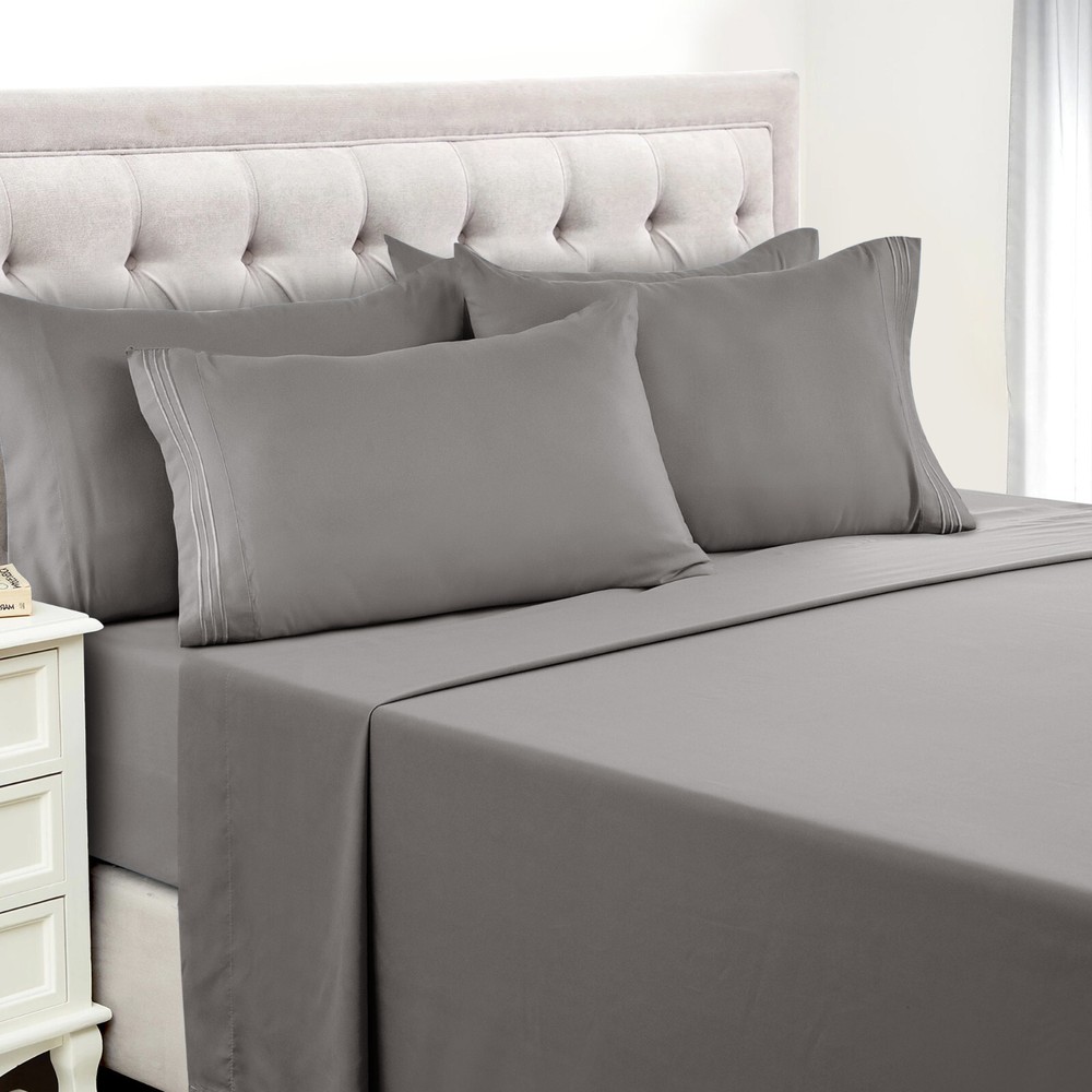 1800 Series Bed Sheets 6 Pcs Extra Comfort Hotel Collection Bedsheet Set