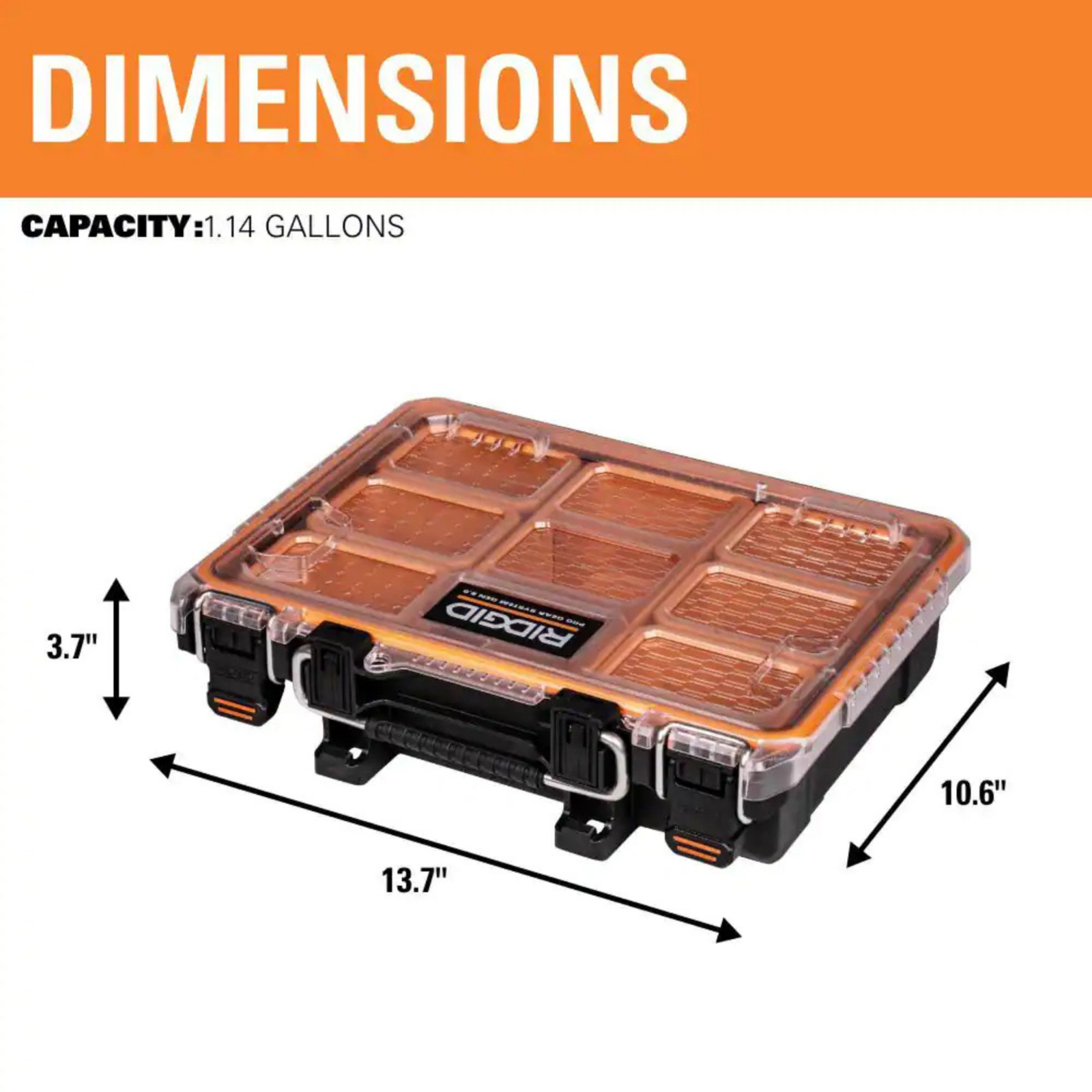 Ridgid Small Parts Organizer Compact Pro Gear System 22" 6 Compartment Tool Case gallery