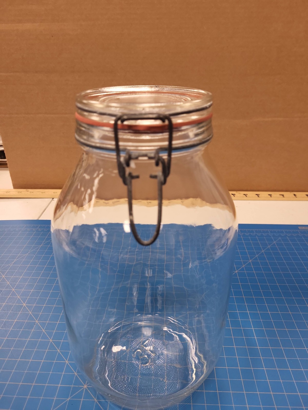 Large 3L Clear Glass Storage Jar Wire Bail Clamp Lid Hermetic Kitchen Canister 1 gallery