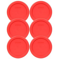 Pyrex 4″ Storage Plastic Red Lid Storage Cover 6PK For 1 Cup Bowl Dish 7202-PC