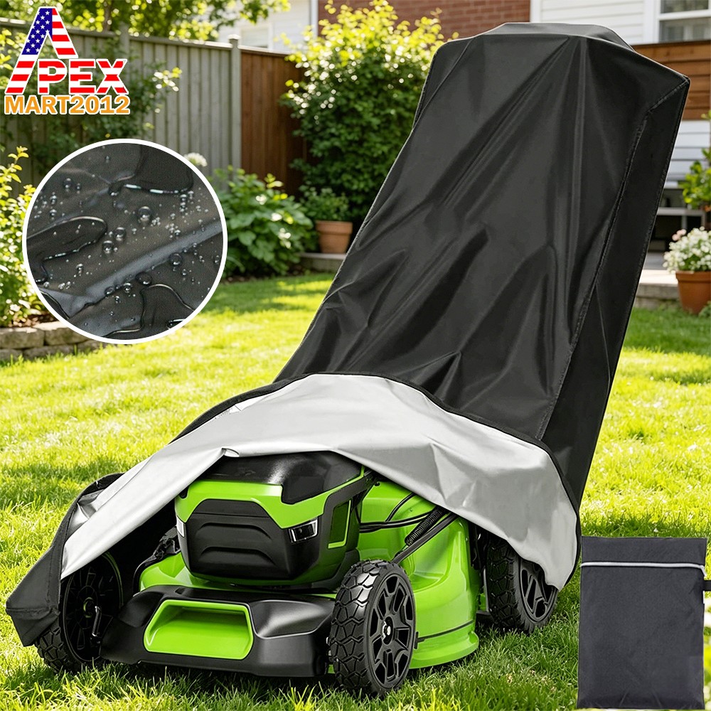 Waterproof Lawn Mower Cover Heavy Duty Push Mower UV Rain Protection Universal gallery