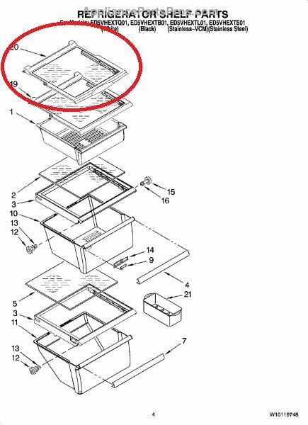 Glass Shelf Compatible with Whirlpool Maytag Refrigerator W10276348 W10276341 gallery