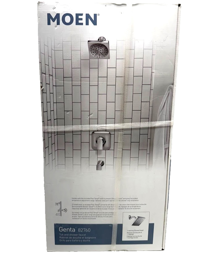 MOEN Genta Single-Handle Tub & Shower Faucet (Chrome, Valve Included) gallery