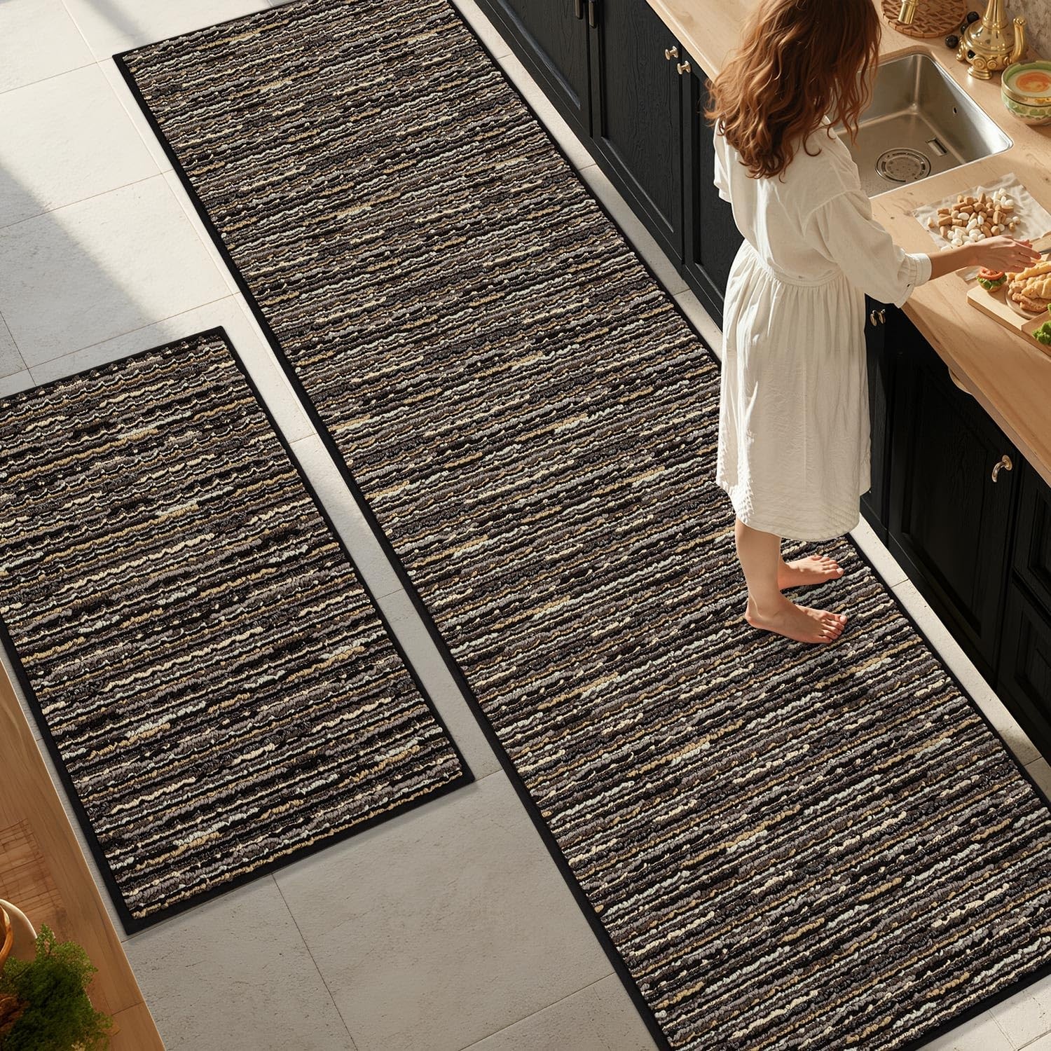 Washable Kitchen Rug Non Slip Floor Mat Thick Stain Resistant Vintage Runner gallery