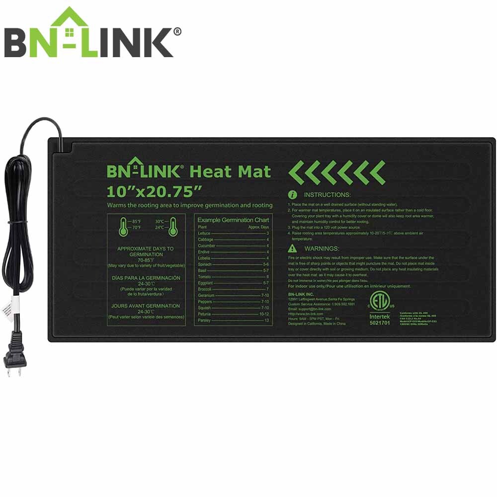 BN-LINK Seedling Heat Mat Warm Hydroponic Heating Pad 10"x20.25" For Seed Start gallery