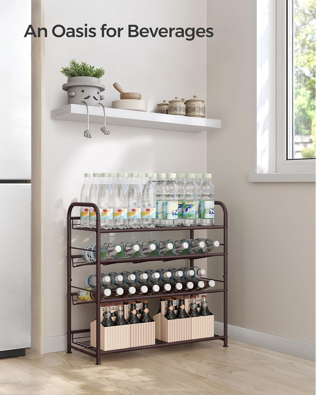 SONGMICS Stackable Shoe Rack, 4 Tier Metal Shoes Rack Storage Shelf, Holds up to gallery