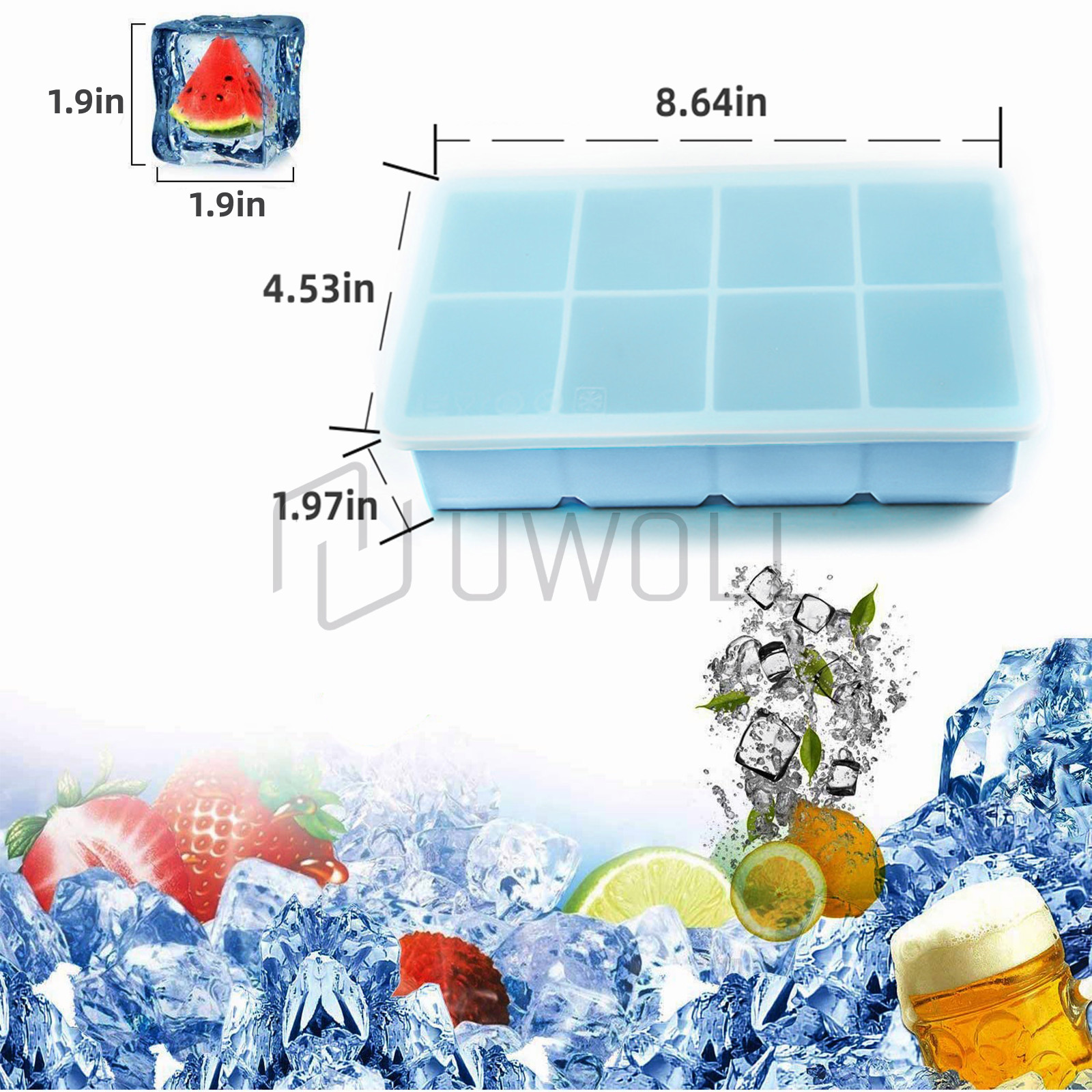 Silicone Big Ice Cubed Maker Large Cube Square Tray Molds Whiskey Ball Cocktails gallery