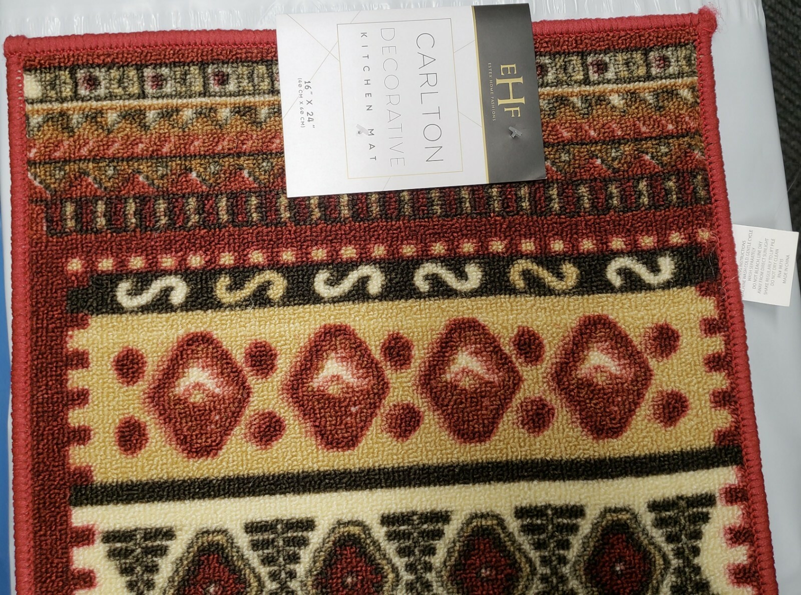 PRINTED NYLON KITCHEN RUG (nonskid latex back)(16"x24") rec, UNIQUE PATTERN, EHF gallery
