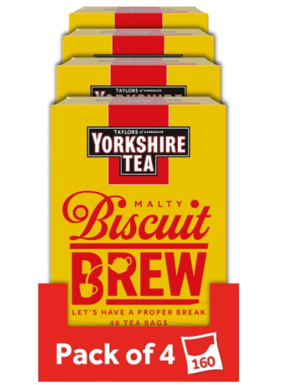 Yorkshire Tea Biscuit Brew Bags, Pack of 4 (total 160 tea 4 gallery