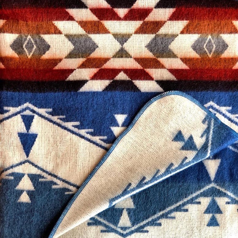 EXTRA LARGE SOFT & WARM ALPACA WOOL BLANKET 75"x90" SOUTH AMERICAN DESIGN gallery