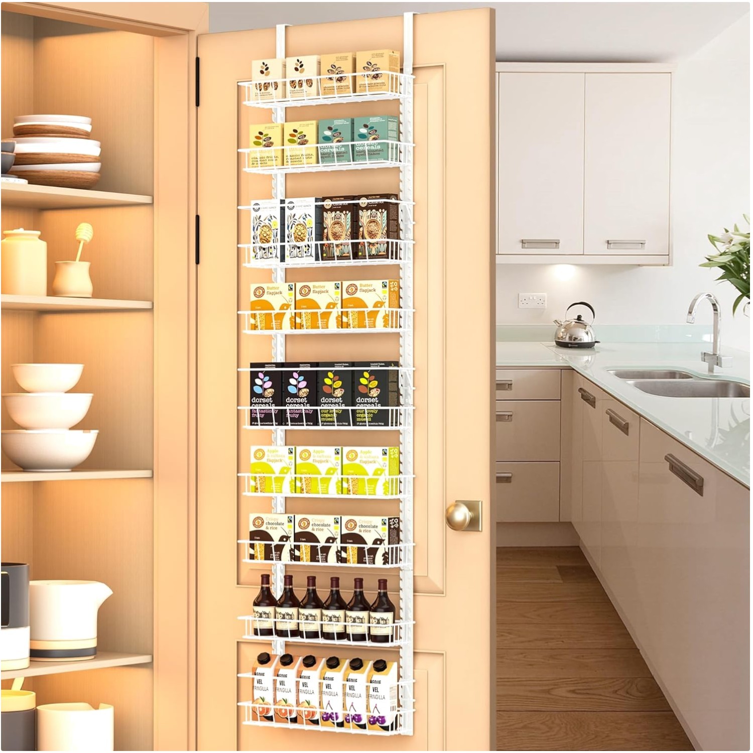 Multi-Purpose 9-Tier Pantry Organizer with Adjustable Shelves - Easy to Assemble gallery
