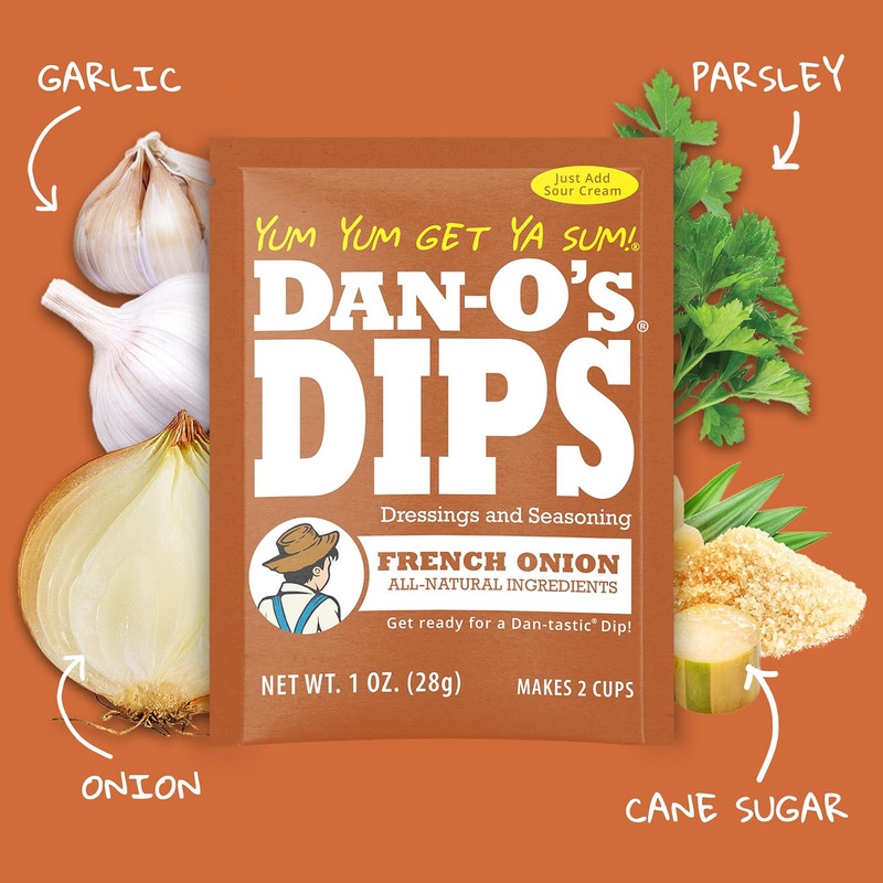 Dan-O’S Dips Variety Pack (8 Pack) – Ranch, Mexi-Ranch, French Onion & Dill Dip gallery