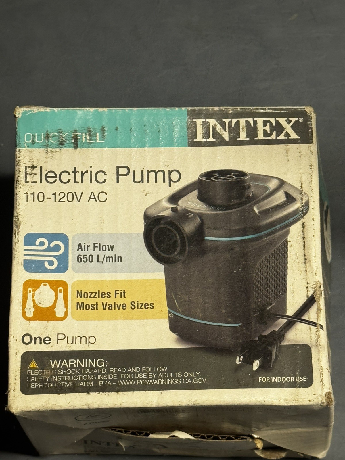 Intex 120V Quick Fill AC Electric Air Pump with Nozzles 110 Bed Mattress gallery