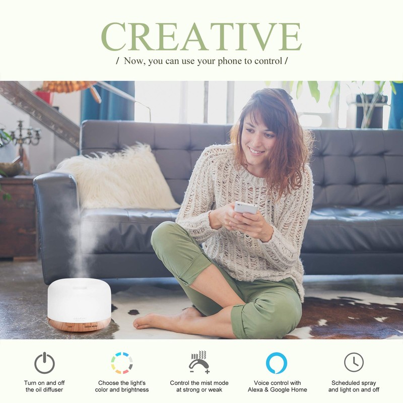 Smart Wi-Fi Essential Oil Diffuser, App and Voice Control Compatible with Ale... gallery