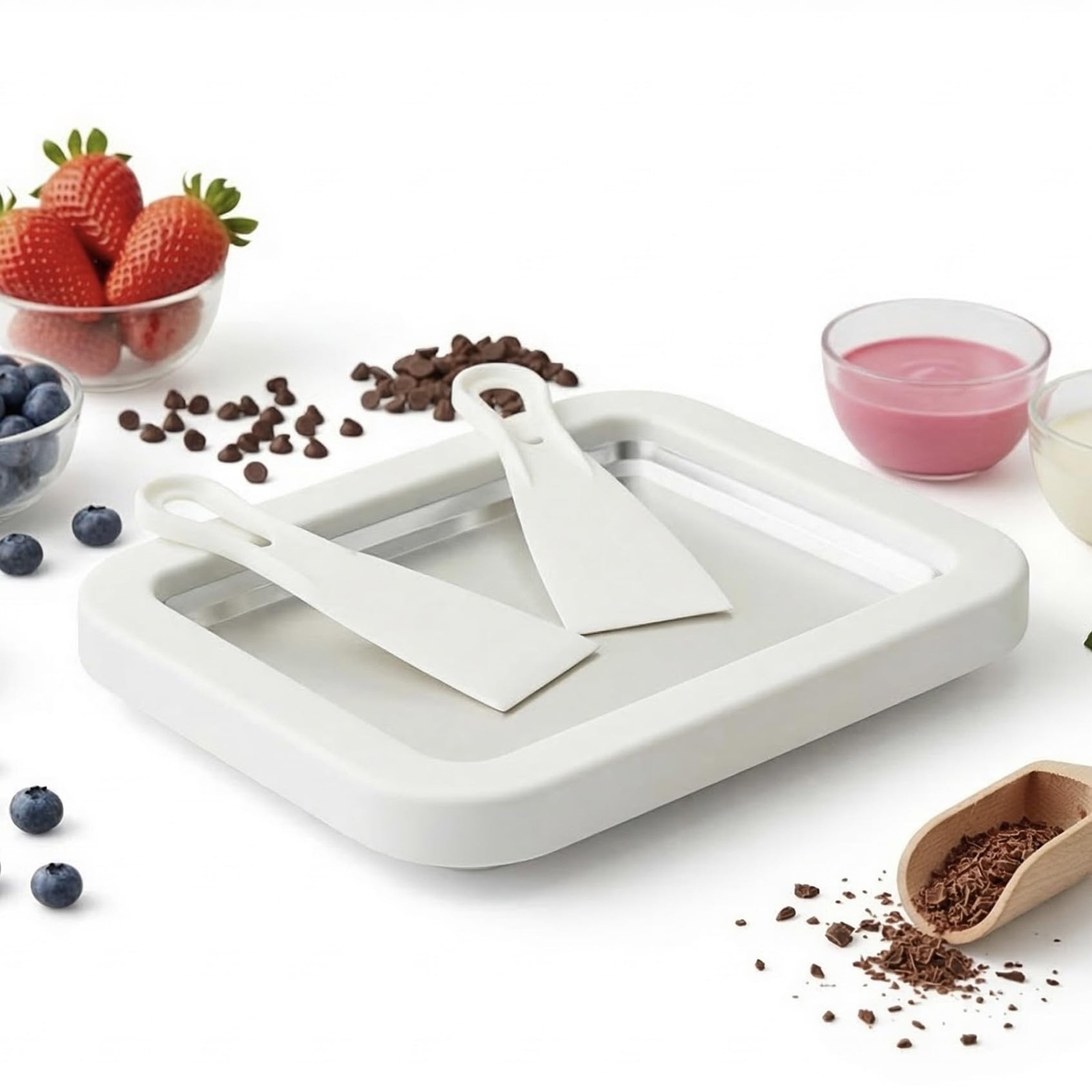 At-Home Rolled Ice Cream Maker - Magic Instant Freeze Pan for DIY Soft Serve ... gallery