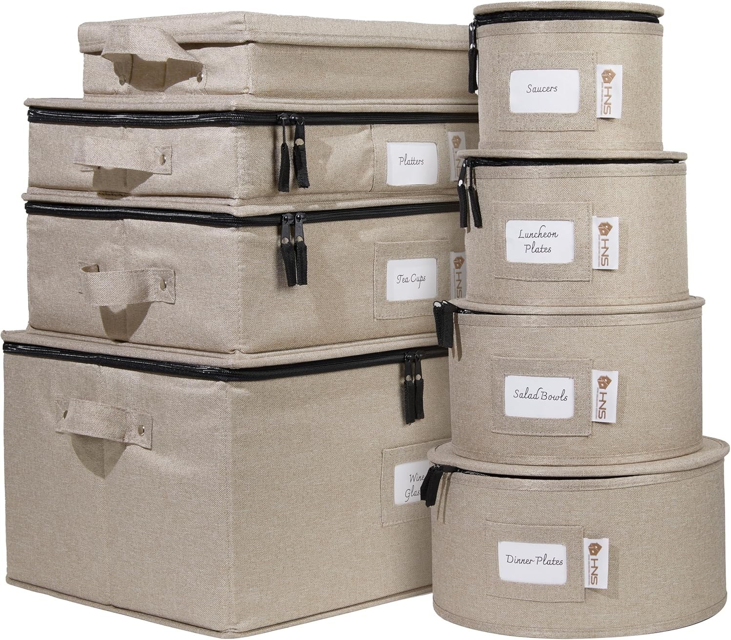 Hard Shell China Storage Containers 8-Piece Set Moving Boxes for Dinnerware, ... gallery