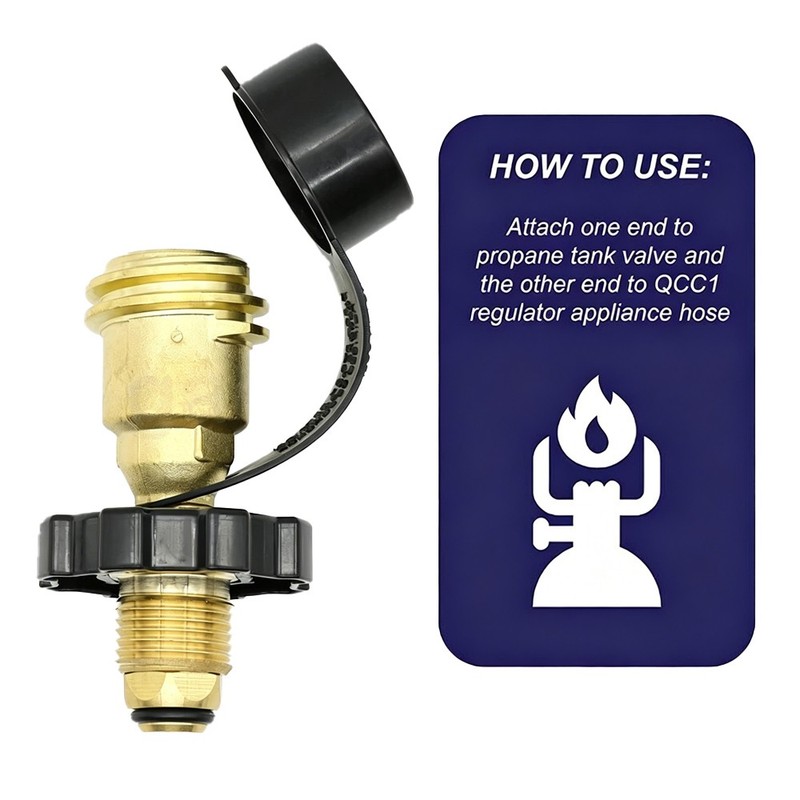 Propane Tank Adapter Universal Converts POL to QCC1/Type 1 Hose Valve Regulators gallery