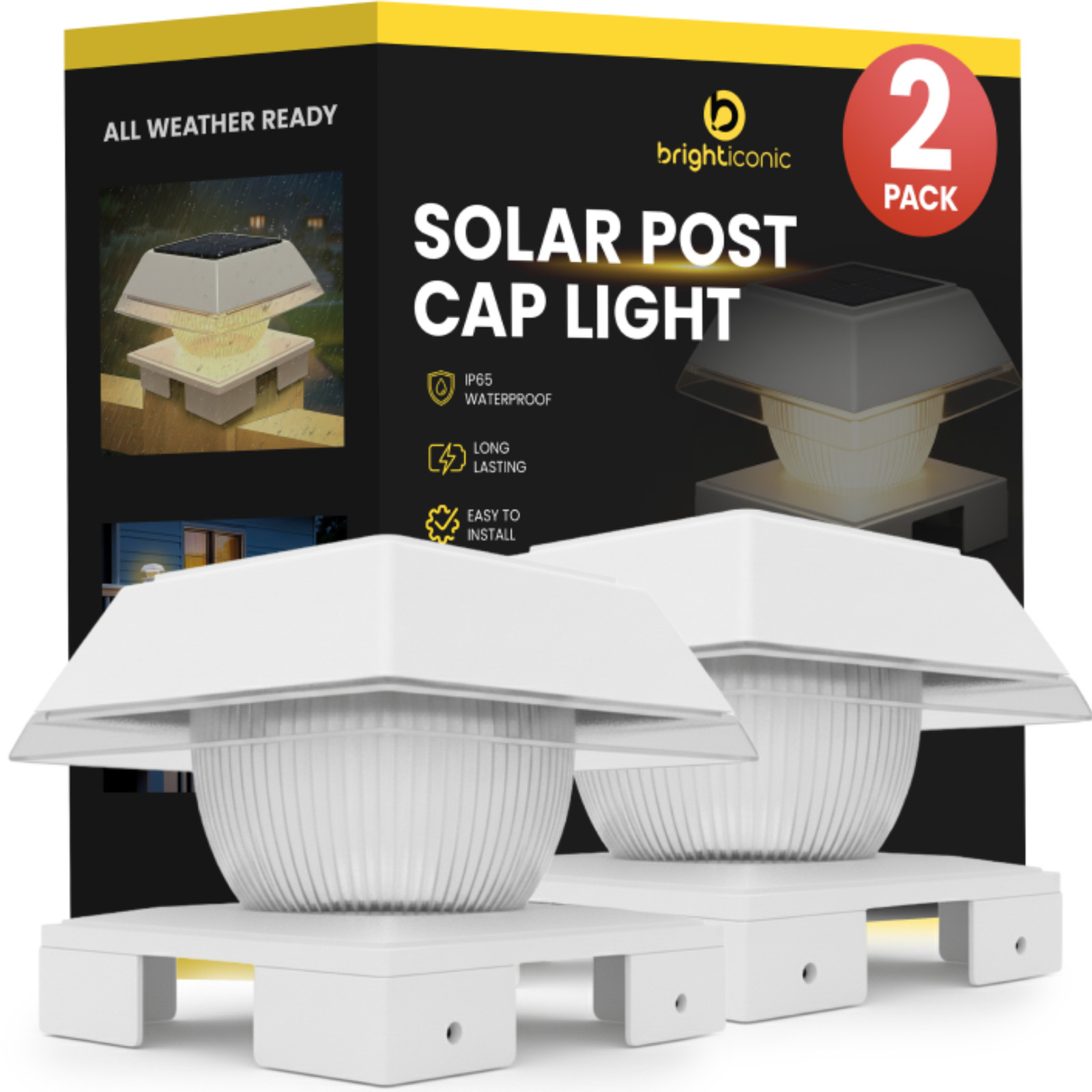 Solar Post Cap Lights Dual Mode ‎BICSGL-14 (2Pack) gallery