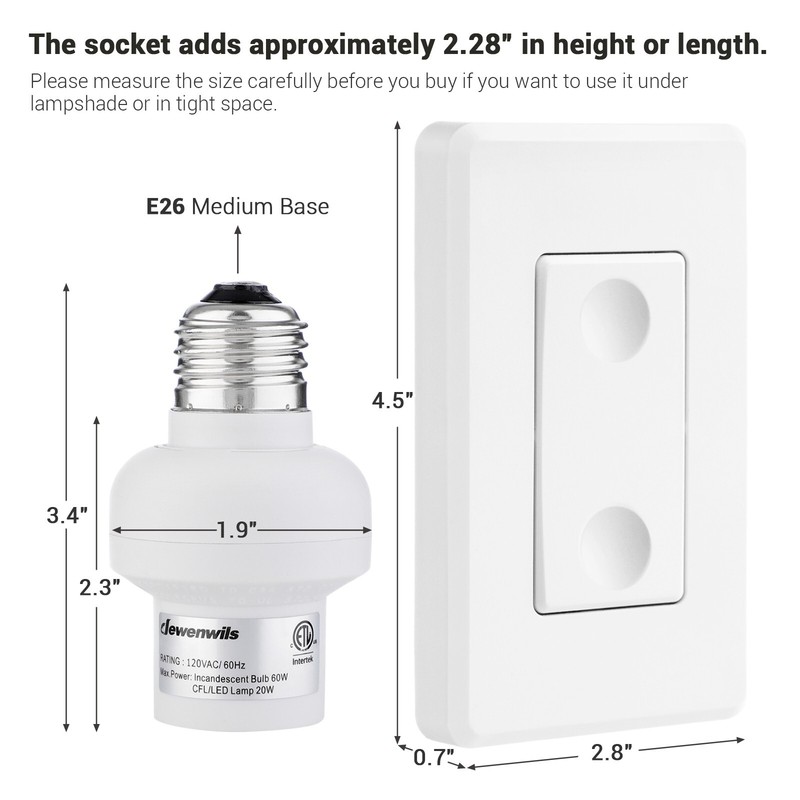 DEWENWILS Remote Control Light Socket Wireless Light Switch and Receiver Set gallery