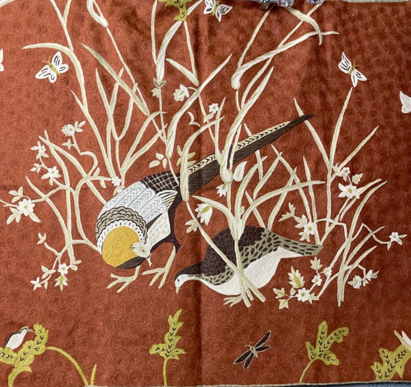 Woven Rug Table Topper Wall Hanging Wool Brown Nature Floral 4 Ft X 3 Ft gallery