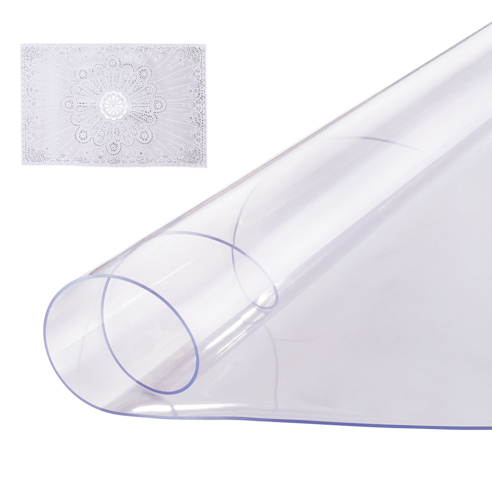 PVC Table Protector 42 Inch Round Clear Plastic Desk Protector 2.0mm Thick gallery