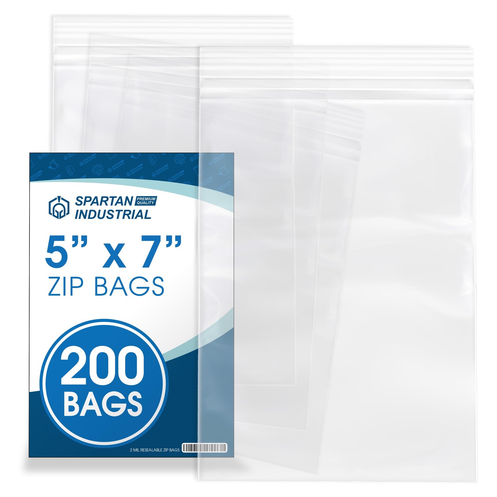 - 5” X 7” (200 Count) 2 Mil Clear Reclosable Zip Plastic Poly Bags with Resea... gallery